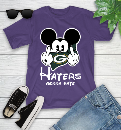 NFL Green Bay Packers Haters Gonna Hate Mickey Mouse Disney Football T Shirt_000 Youth T-Shirt 3