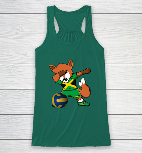 Dabbing Fox Jamaica Volleyball Fans Jersey Jamaican Racerback Tank 6