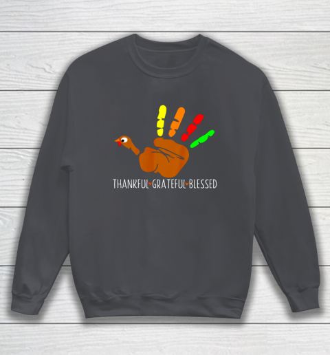 Thanksgiving Shirt Turkey Hand Print Funny Thanksgiving Day Sweatshirt 3