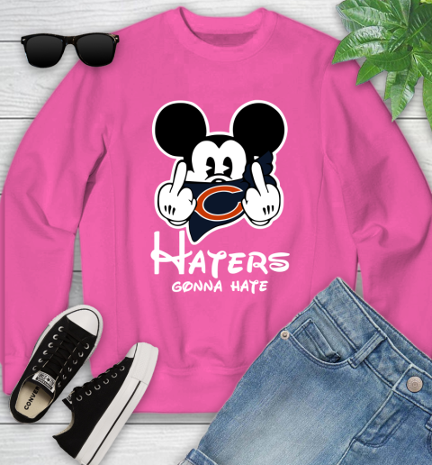 NFL Chicago Bears Haters Gonna Hate Mickey Mouse Disney Football T Shirt Youth Sweatshirt 6