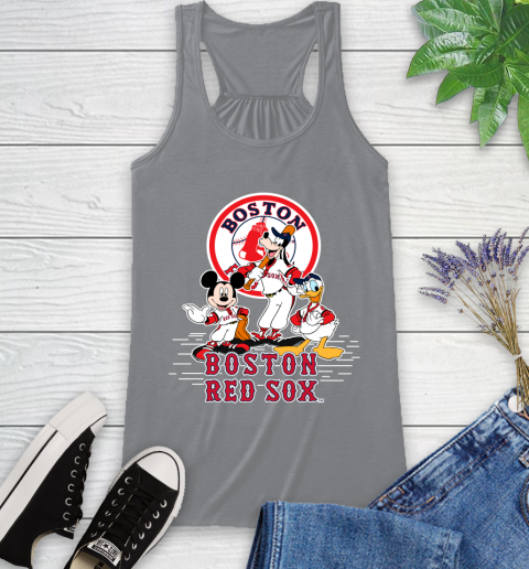 MLB Boston Red Sox Mickey Mouse Donald Duck Goofy Baseball T Shirt Racerback Tank 4