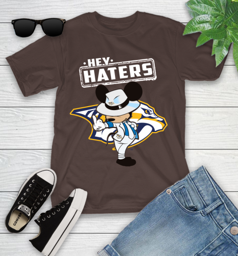 NHL Hey Haters Mickey Hockey Sports Nashville Predators Youth T-Shirt 7