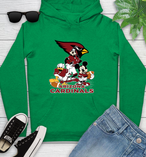 NFL Arizona Cardinals Mickey Mouse Donald Duck Goofy Football Shirt Youth Hoodie 9