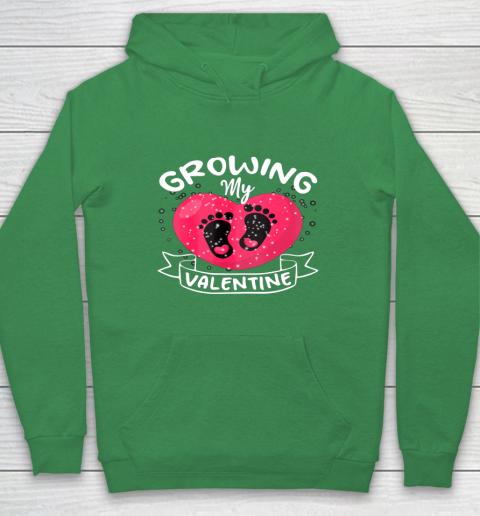 Womens Growing My Valentine literally pregnant shirt Pregnancy Wife Hoodie 5