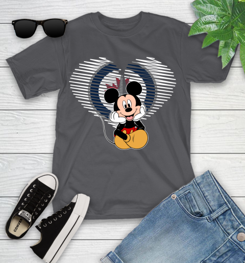NHL Winnipeg Jets The Heart Mickey Mouse Disney Hockey Youth T-Shirt 6