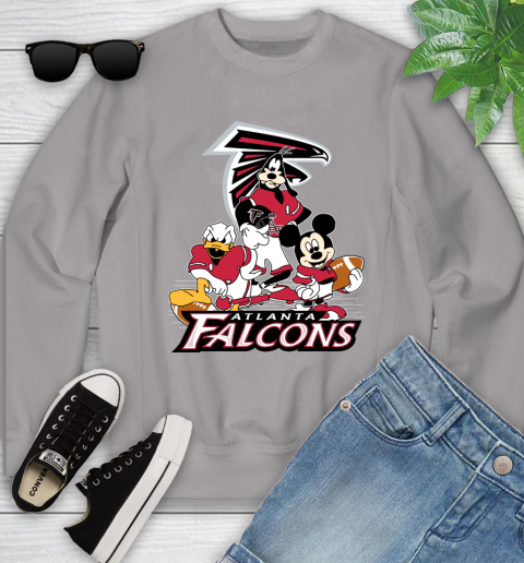 NFL Atlanta Falcons Mickey Mouse Donald Duck Goofy Football Shirt Youth Sweatshirt 3