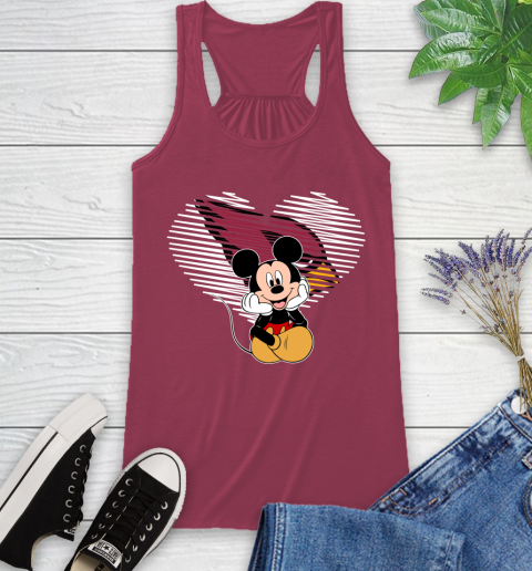 NFL Arizona Cardinals The Heart Mickey Mouse Disney Football T Shirt_000 Racerback Tank 7