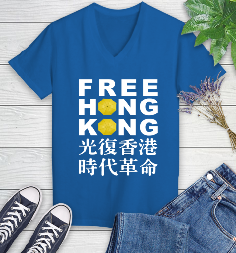 Free Hong Kong Women's V-Neck T-Shirt 10