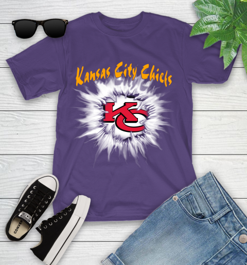 Kansas City Chiefs NFL Football Adoring Fan Rip Sports Youth T-Shirt 3