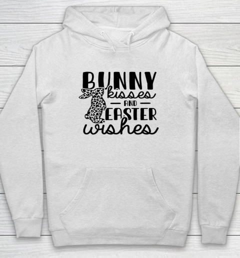 Cute Easter Shirt Bunny Kisses Easter Wishes Spring Leopard Print Hoodie