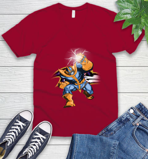 Baltimore Ravens NFL Football Thanos Avengers Infinity War Marvel V-Neck T-Shirt 7