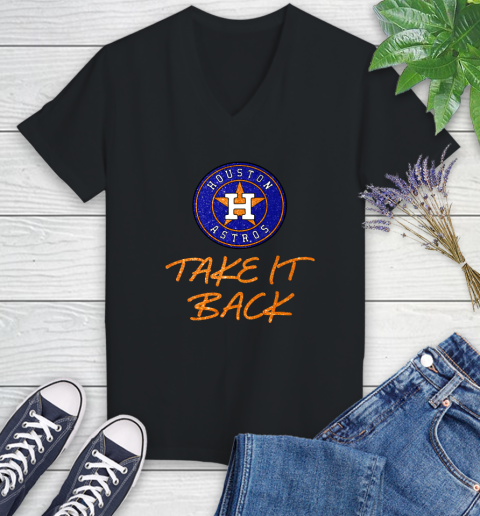 Astros Take It Back Women's V-Neck T-Shirt 2