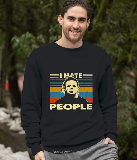 Halloween Vintage T Shirt, Michael Myers Tshirt, I Hate People Shirt, Halloween Gifts