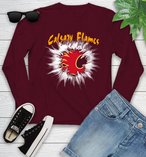 Calgary Flames NHL Hockey Adoring Fan Rip Sports Youth Long Sleeve 6