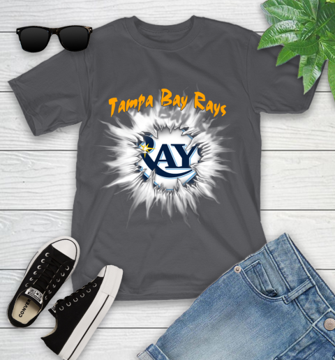 Tampa Bay Rays MLB Baseball Adoring Fan Rip Sports Youth T-Shirt 6