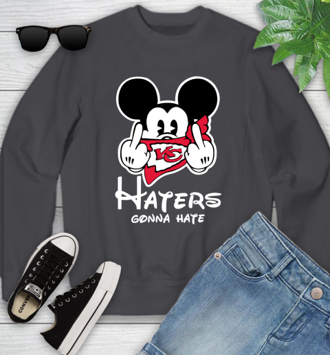 NFL Kansas City Chiefs Haters Gonna Hate Mickey Mouse Disney Football T Shirt_000 Youth Sweatshirt 5