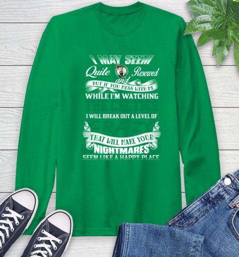 Boston Celtics NBA Basketball Don't Mess With Me While I'm Watching My Team Long Sleeve T-Shirt 8