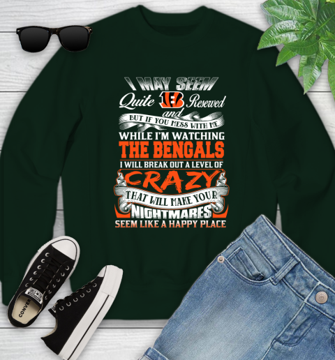Cincinnati Bengals NFL Football Don't Mess With Me While I'm Watching My Team Youth Sweatshirt 9