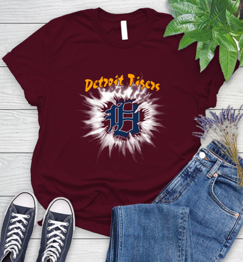 Detroit Tigers MLB Baseball Adoring Fan Rip Sports Women's T-Shirt 7