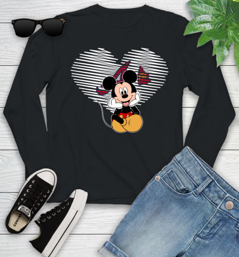 MLB Atlanta Braves The Heart Mickey Mouse Disney Baseball T Shirt_000 Youth Long Sleeve