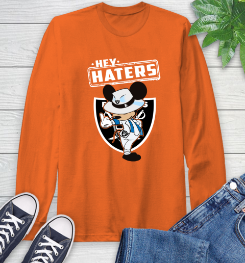NFL Hey Haters Mickey Football Sports Oakland Raiders Long Sleeve T-Shirt 4