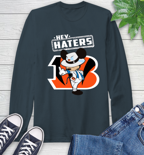 NFL Hey Haters Mickey Football Sports Cincinnati Bengals Long Sleeve T-Shirt 9
