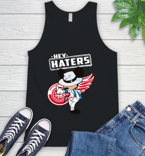 NHL Hey Haters Mickey Hockey Sports Detroit Red Wings Tank Top