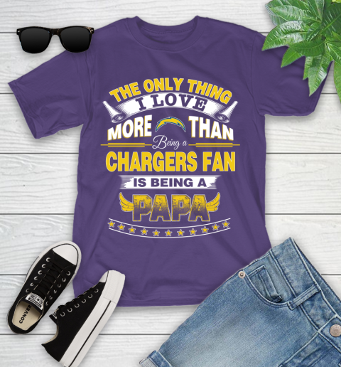 NFL The Only Thing I Love More Than Being A Los Angeles Chargers Fan Is Being A Papa Football Youth T-Shirt 3
