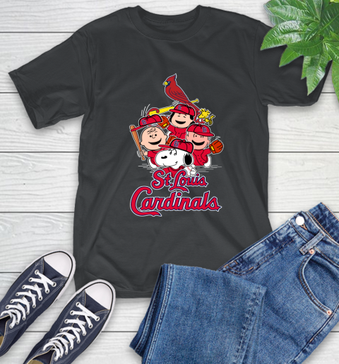 MLB St.Louis Cardinals Snoopy Charlie Brown Woodstock The Peanuts Movie Baseball T Shirt_000 T-Shirt