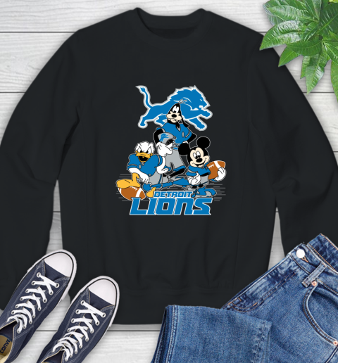 NFL Detroit Lions Mickey Mouse Donald Duck Goofy Football Shirt Sweatshirt