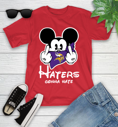 NFL Minnesota Vikings Haters Gonna Hate Mickey Mouse Disney Football T Shirt Youth T-Shirt 13