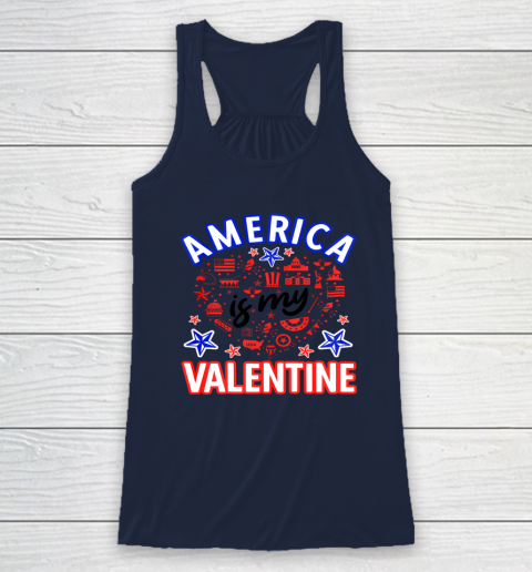 America is My Valentine Proud American Heart USA Racerback Tank 13