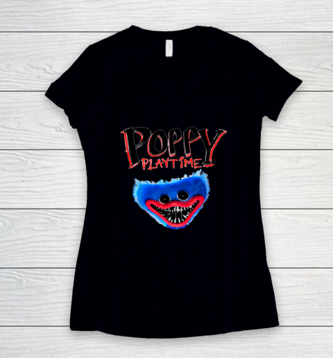 Huggy Wuggy Costume For Poppy Playtime Fun Women's V-Neck T-Shirt