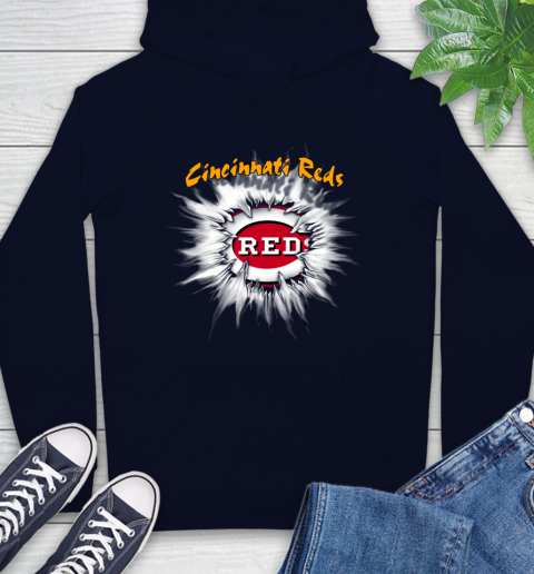 Cincinnati Reds MLB Baseball Adoring Fan Rip Sports Hoodie 3