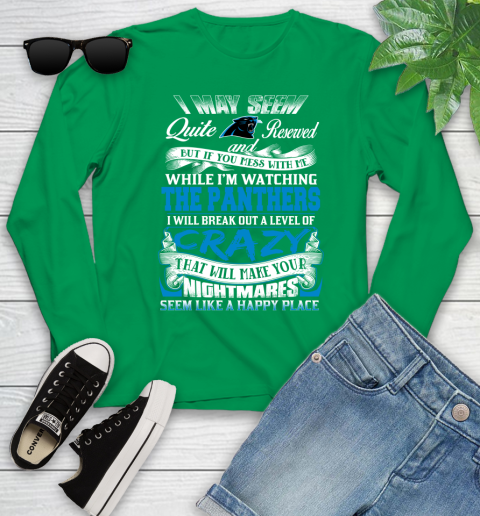 Carolina Panthers NFL Football Don't Mess With Me While I'm Watching My Team Youth Long Sleeve 7