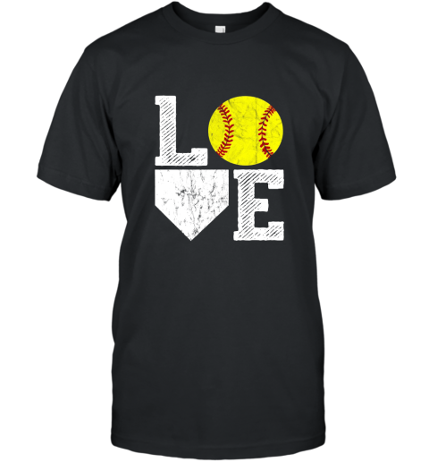 Love Softball Long Sleeve T Shirt Women Mom Dad Vintage Gift ah my shirt T-Shirt
