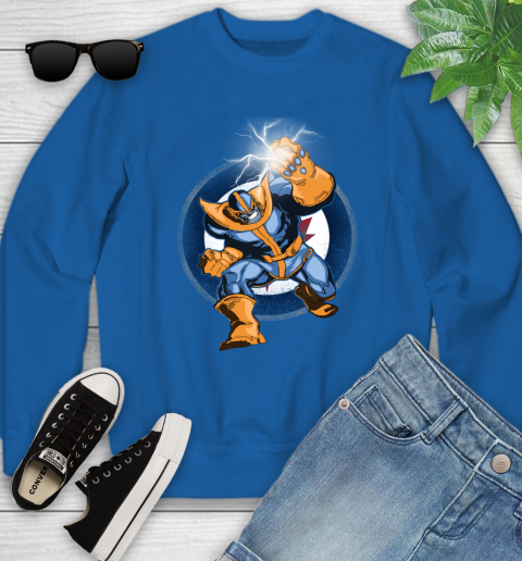 Winnipeg Jets NHL Hockey Thanos Avengers Infinity War Marvel Youth Sweatshirt 7