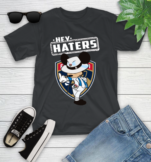 NHL Hey Haters Mickey Hockey Sports Florida Panthers Youth T-Shirt