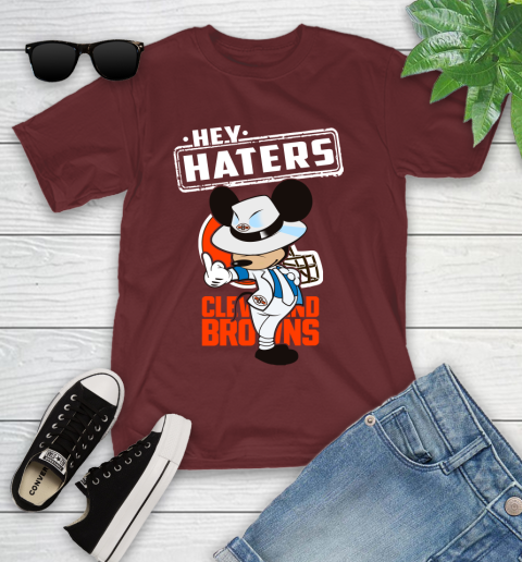 NFL Hey Haters Mickey Football Sports Cleveland Browns Youth T-Shirt 14