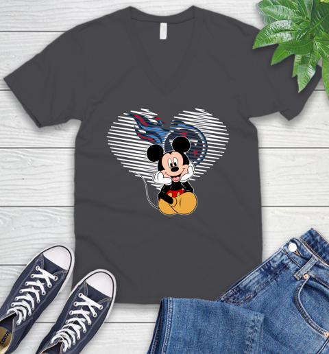 NFL Tennessee Titans The Heart Mickey Mouse Disney Football T Shirt_000 V-Neck T-Shirt 4