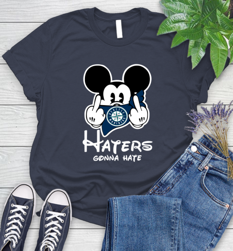 MLB Seattle Mariners Haters Gonna Hate Mickey Mouse Disney Baseball T Shirt_000 Women's T-Shirt 14