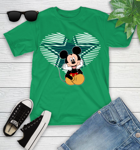 NFL Dallas Cowboys The Heart Mickey Mouse Disney Football T Shirt_000 Youth T-Shirt 8