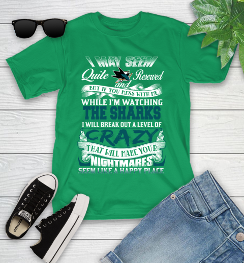 San Jose Sharks NHL Hockey Don't Mess With Me While I'm Watching My Team Youth T-Shirt 8