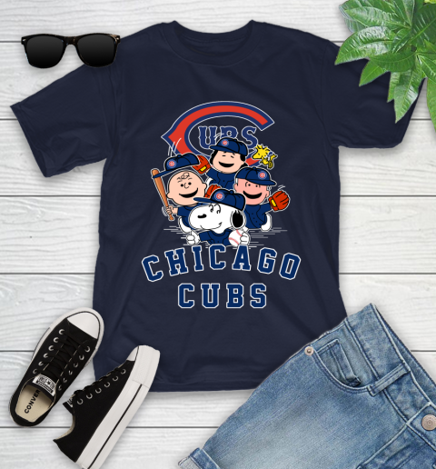 MLB Chicago Cubs Snoopy Charlie Brown Woodstock The Peanuts Movie Baseball T Shirt Youth T-Shirt 2