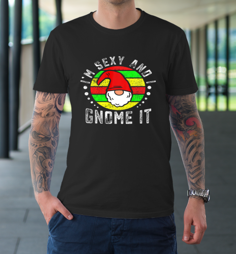 I m Sexy And I Gnome It Funny Christmas Santa Hat T-Shirt