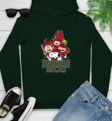 MLB Arizona Diamondbacks Snoopy Charlie Brown Woodstock The Peanuts Movie Baseball T Shirt_000 Youth Hoodie 14