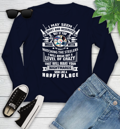 Pittsburgh Steelers NFL Football Don't Mess With Me While I'm Watching My Team Sports Youth Long Sleeve 2