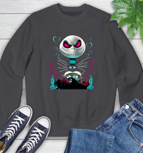 NFL New York Jets Jack Skellington Sally The Nightmare Before Christmas Football Sweatshirt 6