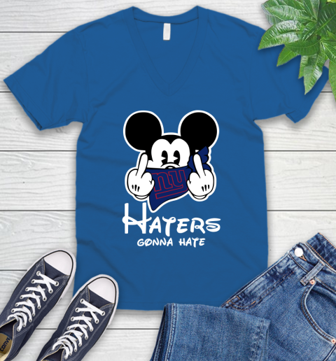 NFL New York Giants Haters Gonna Hate Mickey Mouse Disney Football T Shirt V-Neck T-Shirt 5