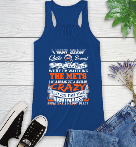 New York Mets MLB Baseball Don't Mess With Me While I'm Watching My Team Racerback Tank 8